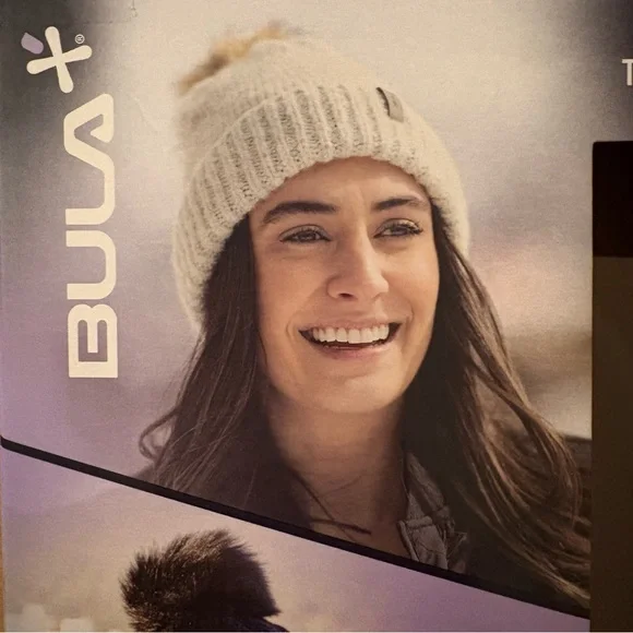 BULA | Beige Knit Beanie with Faux Fur Pom - Picture 3 of 6